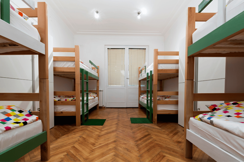 Hostel room with bunk-beds